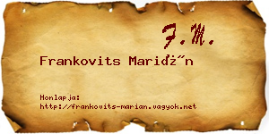 Frankovits Marián névjegykártya